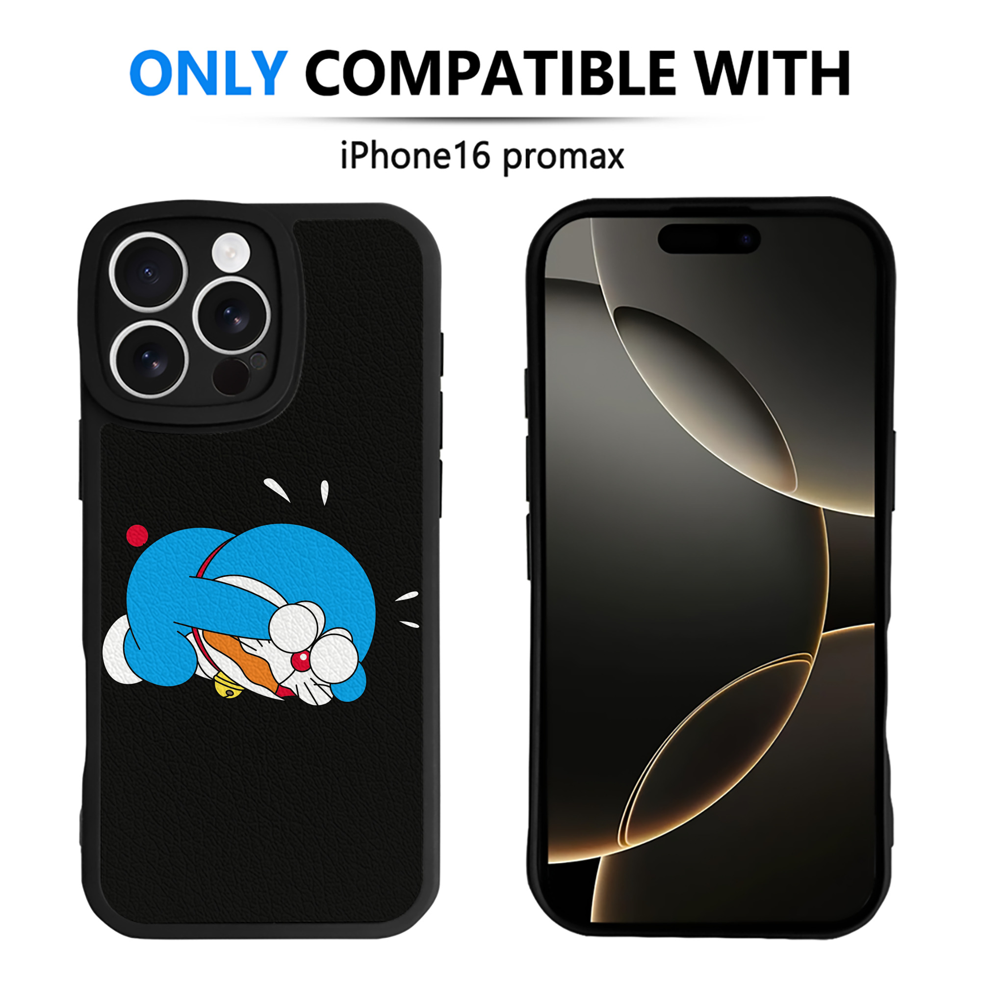 （画像用） ドラえもん Doraemon 【iPhone 16シリーズ対応】シリコンスマホケース（レザー調） 材質：シリコン
